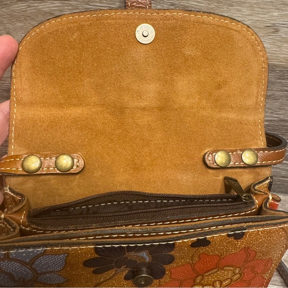 Patricia Nash Italian Leather Floral Crossbody Wallet Bag Detachable Strap‎ - Picture 11 of 16
